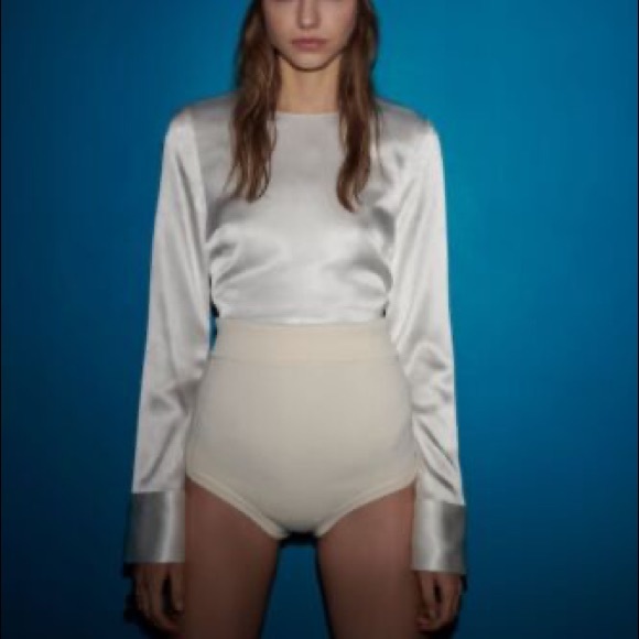 ZARA White Satin Backless Blouse - Picture 6 of 6